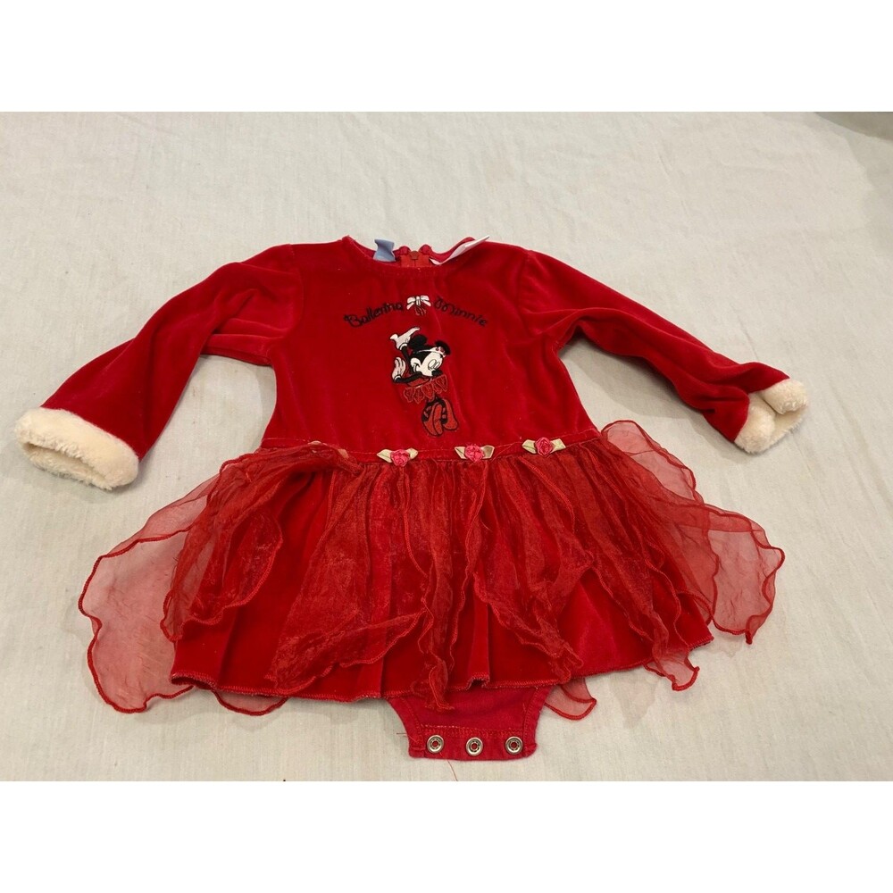 THE WONDERFUL WORLD OF DISNEY GIRLS VELOUR DRESS MINNIE BALERINA SIZE 18 MONTHS